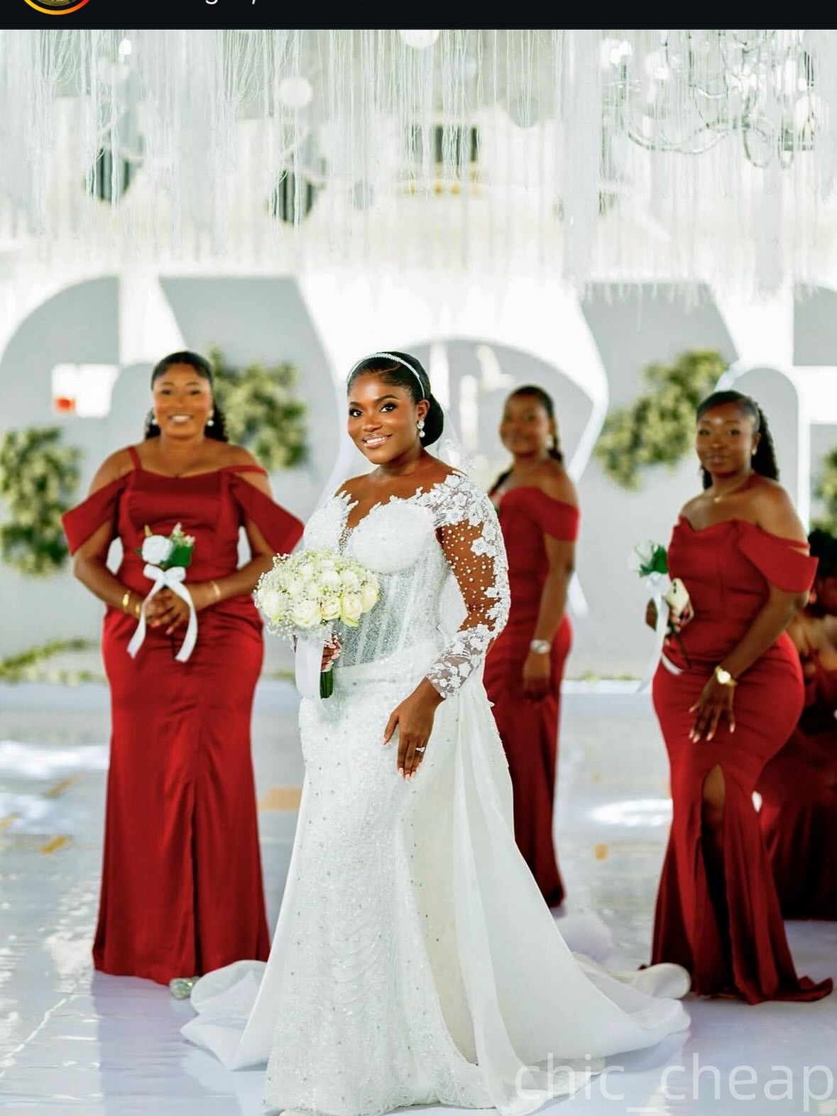 2026 Aso Ebi Plus Size White Mermaid Wedding Dress Beaded Crystals Detachable Train Sequined Full Sleeves Stylish Bridal Gowns Dresses ZJ0461