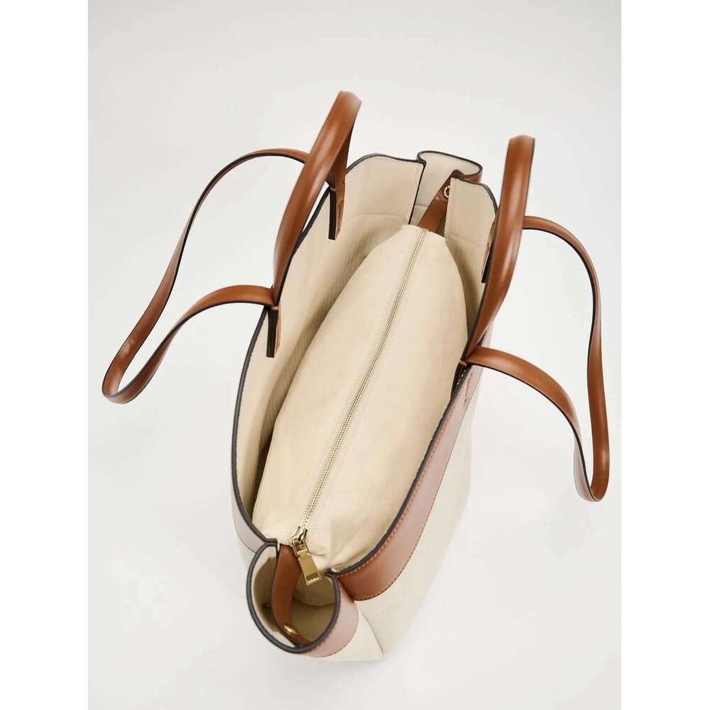 for Canvas bag women 2025 new product, fashionable splicing, large capacity commuting shopping bag, hand-held single shoulder to product, splicing, ,