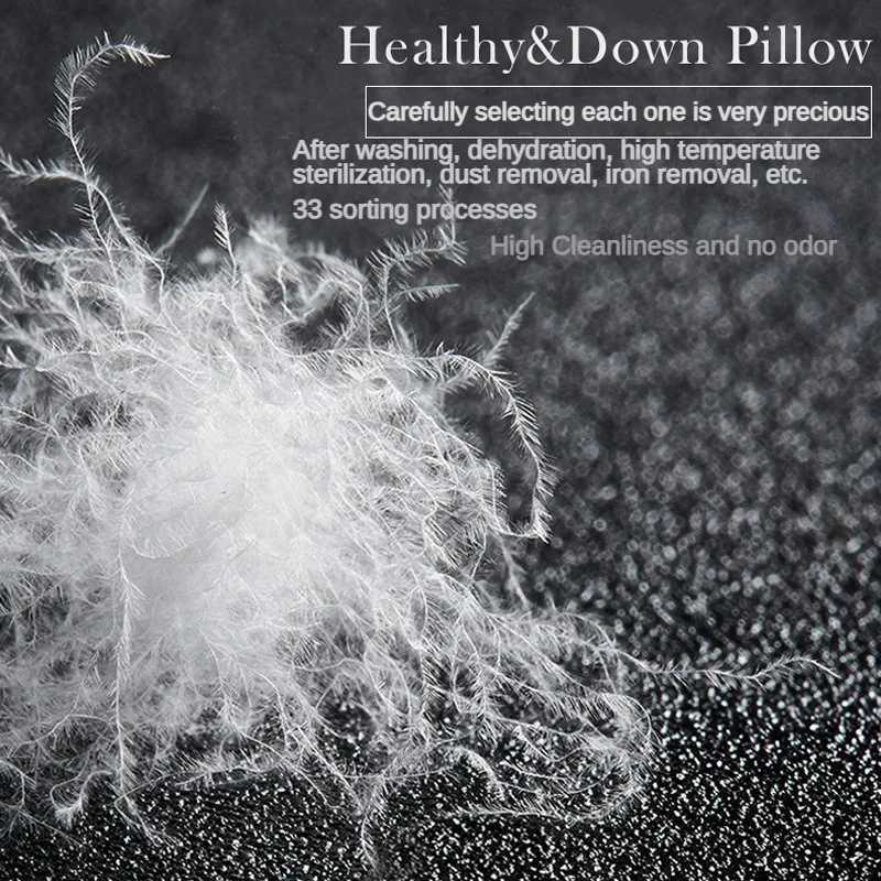 95 Goose Down Pillow White Cotton PillowCover Rectangle Bedroom Sleep 5-Star Hotel Pillow Low-Mid-high Pillows for Sleeping Y251107