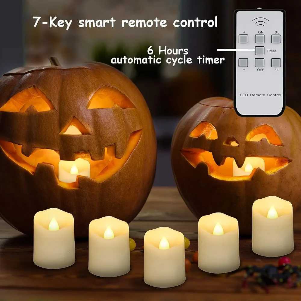 Rechargeable LED Candles By USB Timer Remote Flickering Flames Wedding Candles Birthday Home Decor Tealights Charger Candle Lamp W251107
