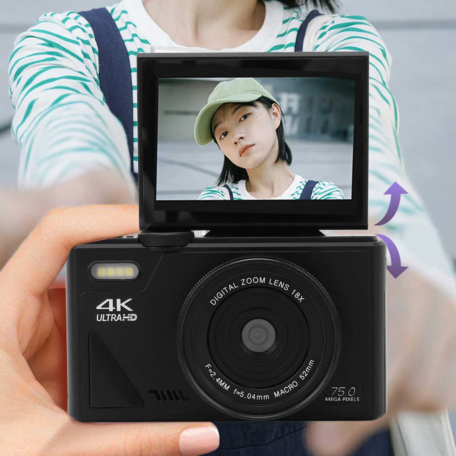 5K Digital Camera 75MP HD 18X Digital Zoom Autofocus Retro Mirrorless Camera with 3 Inch Screen for Travel PhotographyW251107