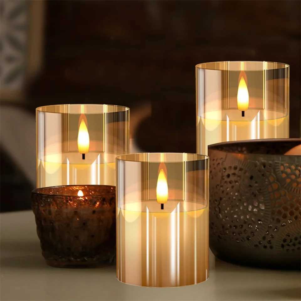 Battery Operated LED Flameless Candles with Remote and Timer Real Wax Candles Flickering Light for Wedding Home Party Decor W251107