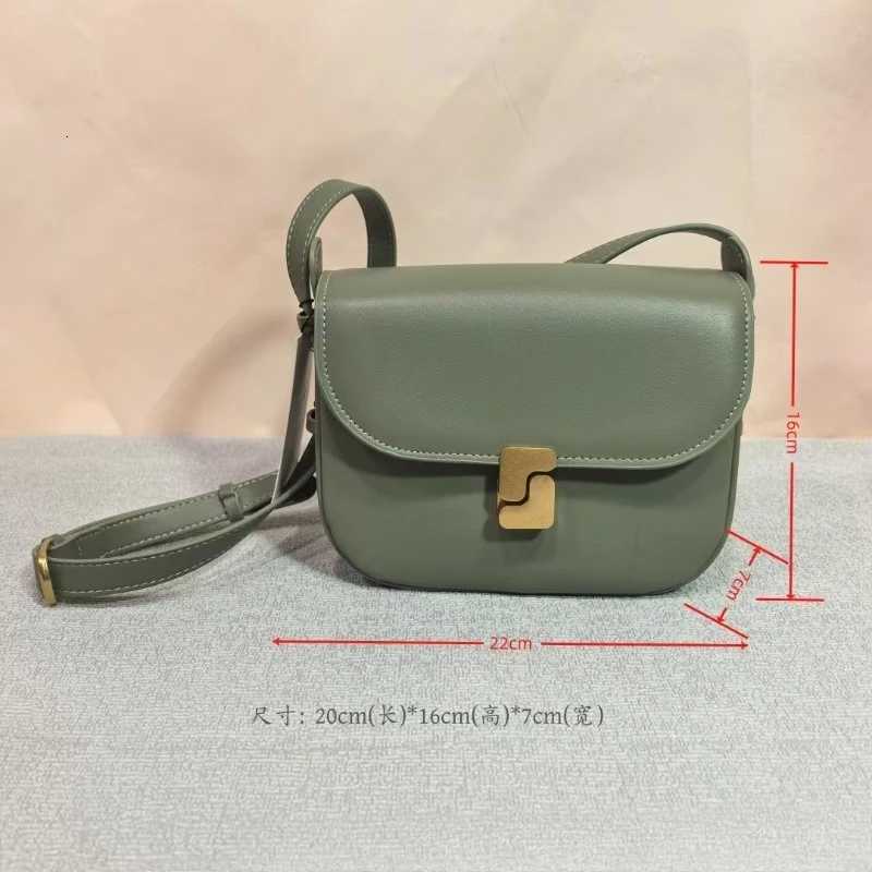 2025French niche new genuine leather tofu bag womens diagonal small square bag commuter shoulder bagW251107