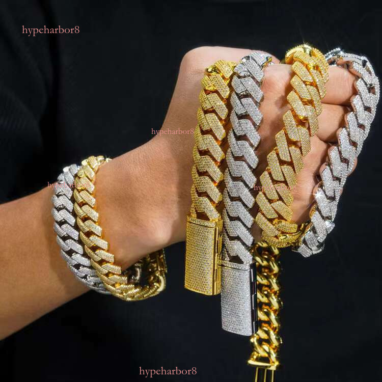Gold Sterg Sier Hip Hop Moissanite Dia Cuban k Chain Necklace for Men