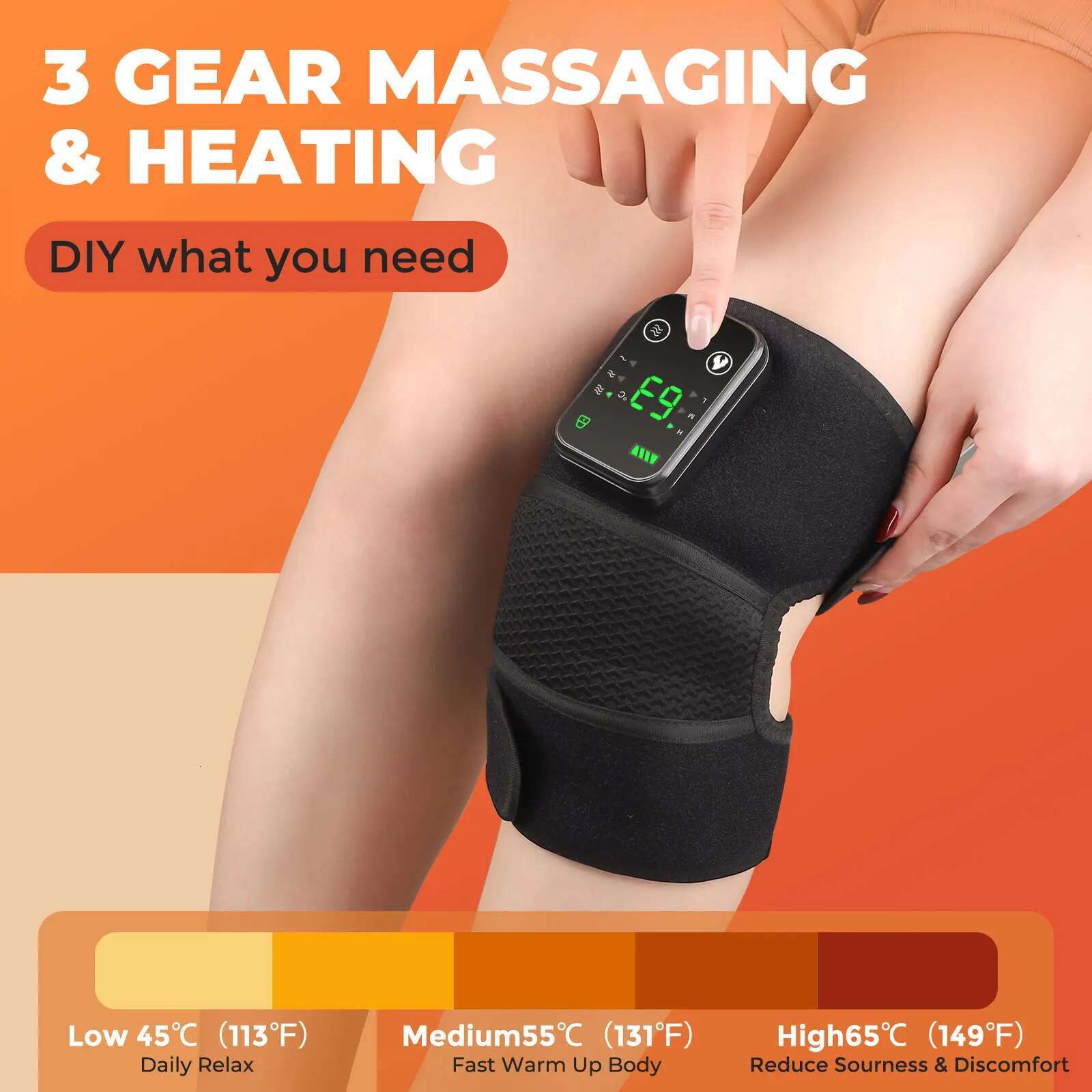 Multifunction Leg Massager Joint Heating Vibration Massage Elbow Shoulder Support Thermal Knee Pad Blood Circulation