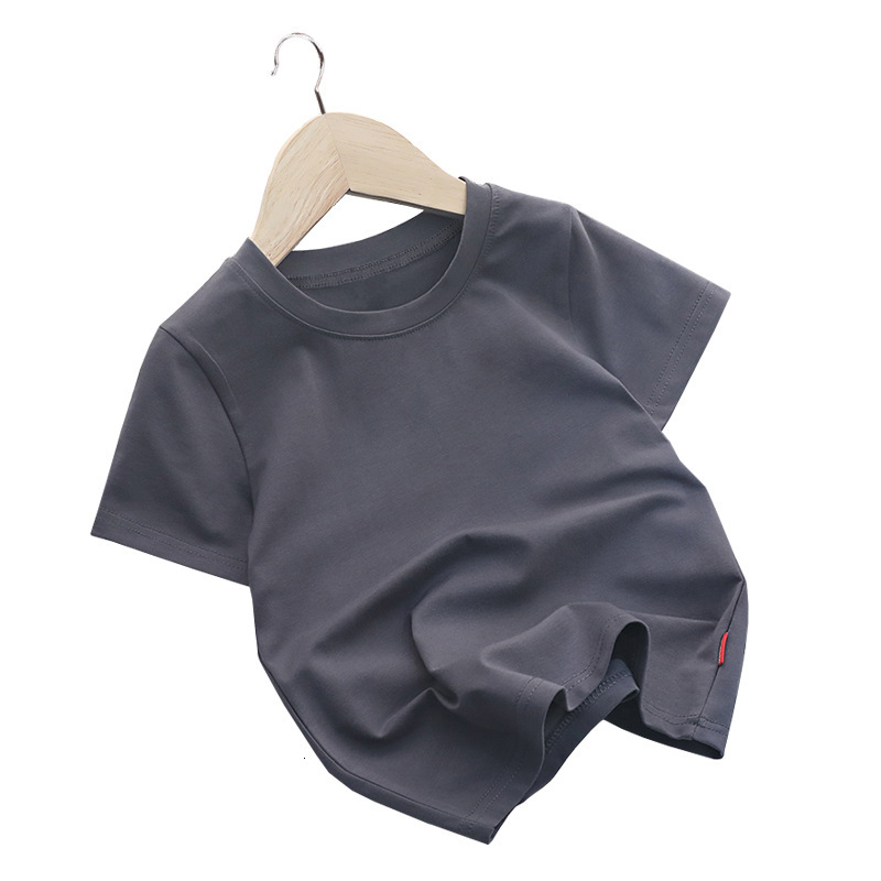 Ddmyshoesvip Korean Version Children S Clothing Solid Color Short Sleeved Soft Men And Women S Baby Round Neck Half Sleeved T Shirt Printed Class Unif