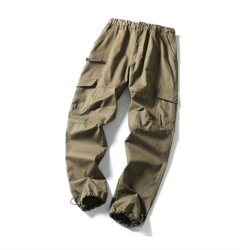 Men's Work Cargo Pants Cotton Zipper Pocket Big Size Sports Casual Trousers Training Outdoor Hiking Pants Bottoms XXXXXL Plus Size