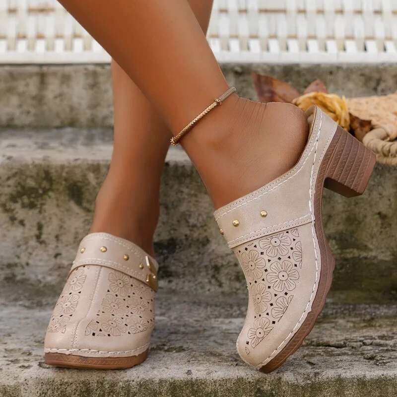 Shoes 2024 Sgbacks Women's High Heels Fashion Metal Decoration Dress Pumps New Plus Size Solid Slippers Women