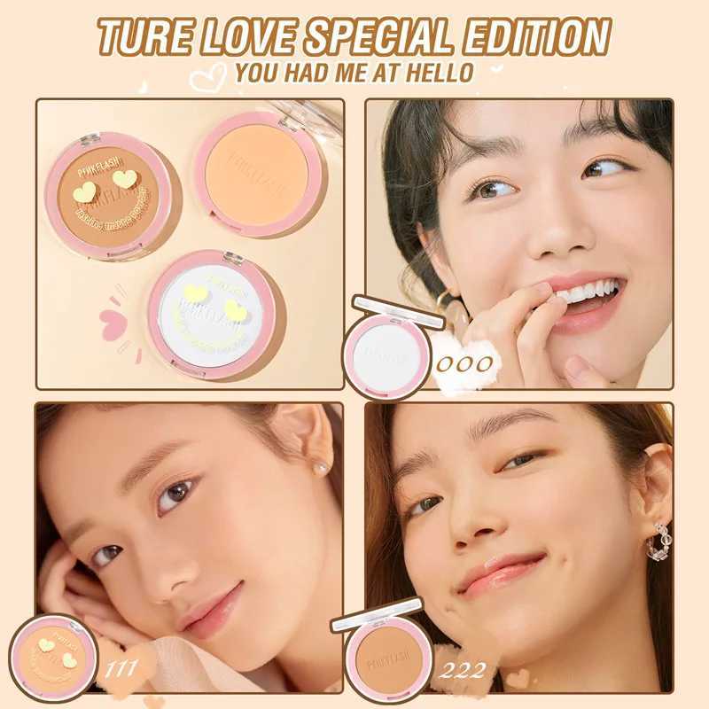 PINKFLASH Matte Pressing Powder Palette Durable Oil Control Moisturizing Full Coverage Facial Makeup Set Powder CosmeticsXJ250407