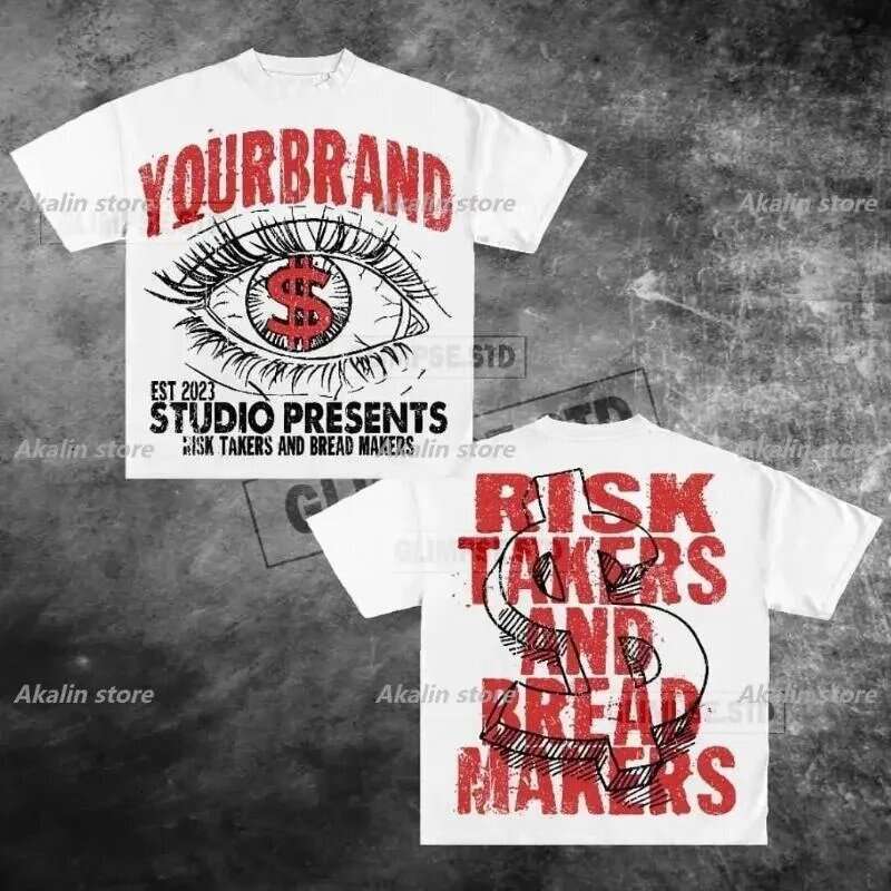 mens with american print y2k top made of pure cotton and oversized tshirt