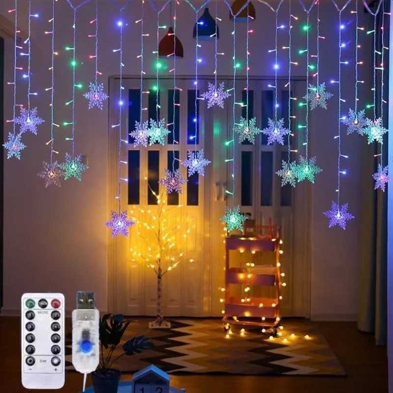 Christmas Snowflake String Lights USB Powered 35M/7M for Outdoor Garden Home Xmas Party Decoration 2026 W251107
