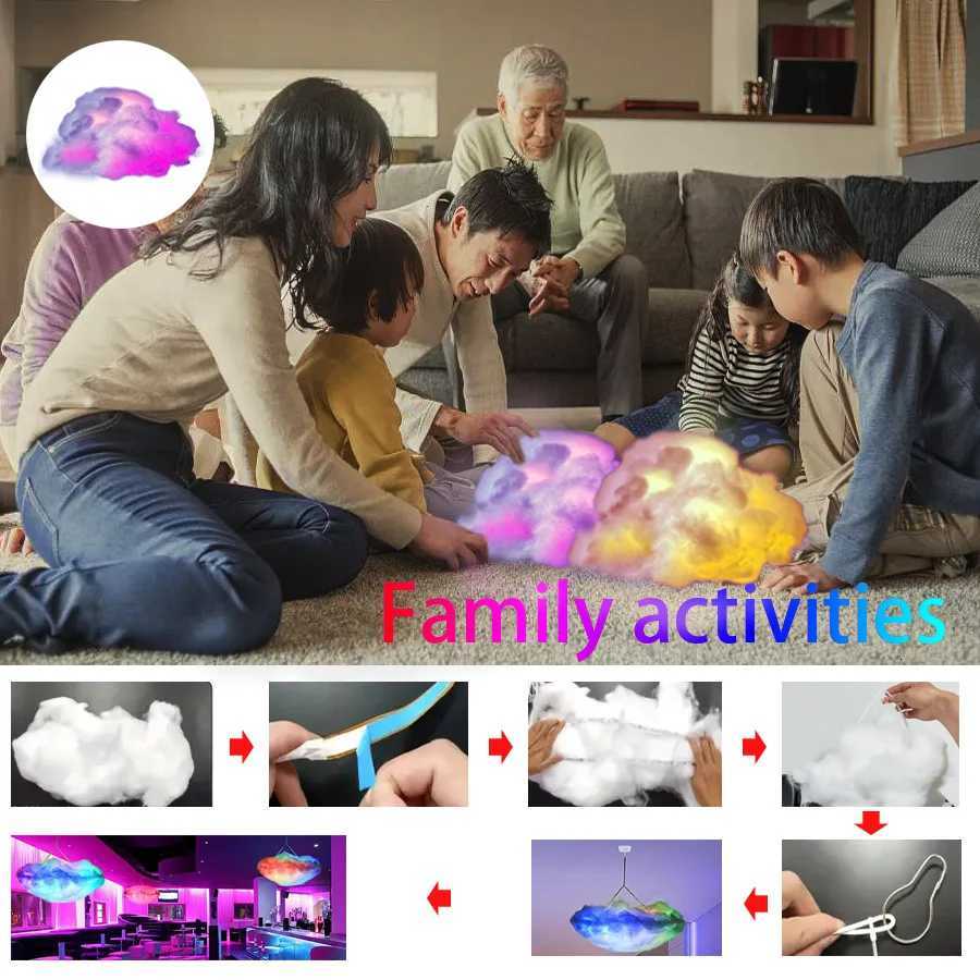 LED 3D Lightning Cloud Light Bluetooth Voice Control Remote USB Plug Dimmable Mood Decorative Night Light for Game Room W251107
