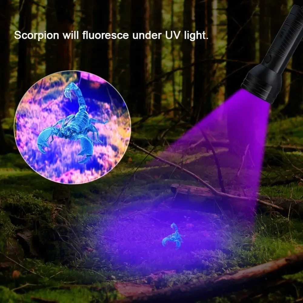 High Power 51 LED Flashlight Purple Light Counterfeit Detector Ultraviolet Light UV 395nm Pet Urine Scorpion Detector UV TorchW251106