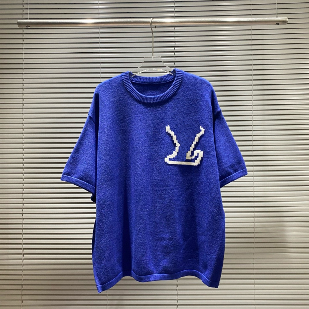 Men's Plus Tees & Polos letter knitted sweater in autumn / winter 2024 knitting machine e Custom detail crew neck cotton e222r