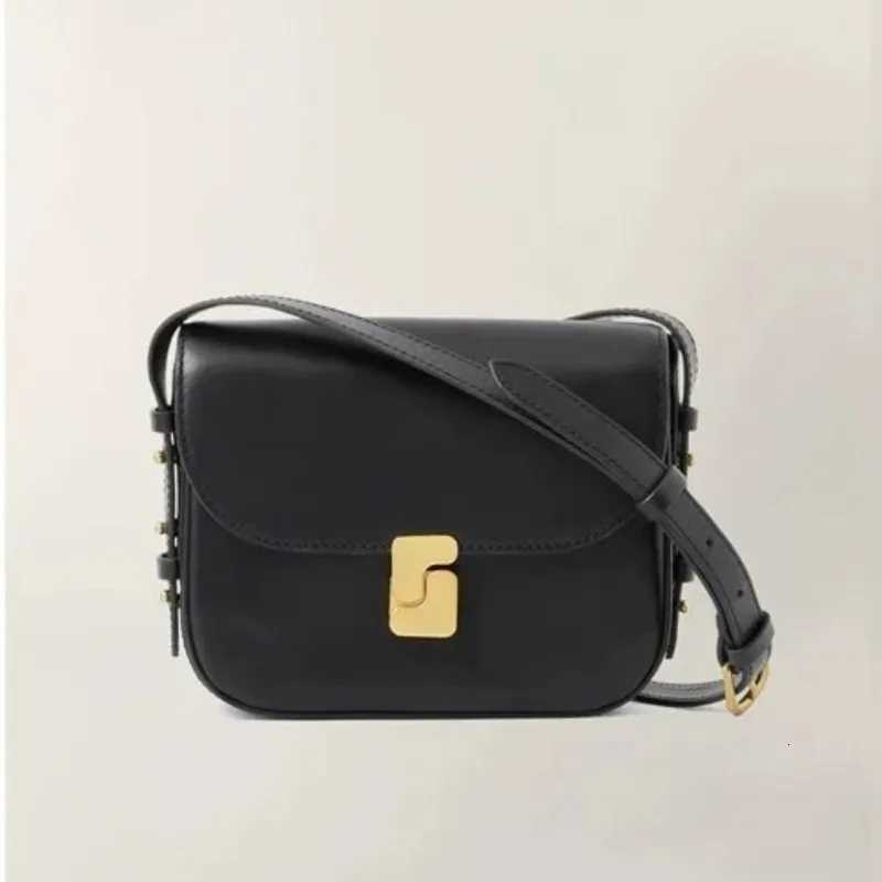 2025French niche new genuine leather tofu bag womens diagonal small square bag commuter shoulder bagW251107