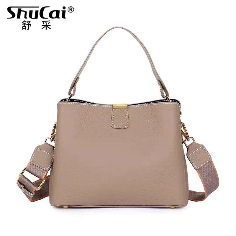Genuine Leather Women's New Handbag Fashion Crossbody Bag Female Large Capacity Black