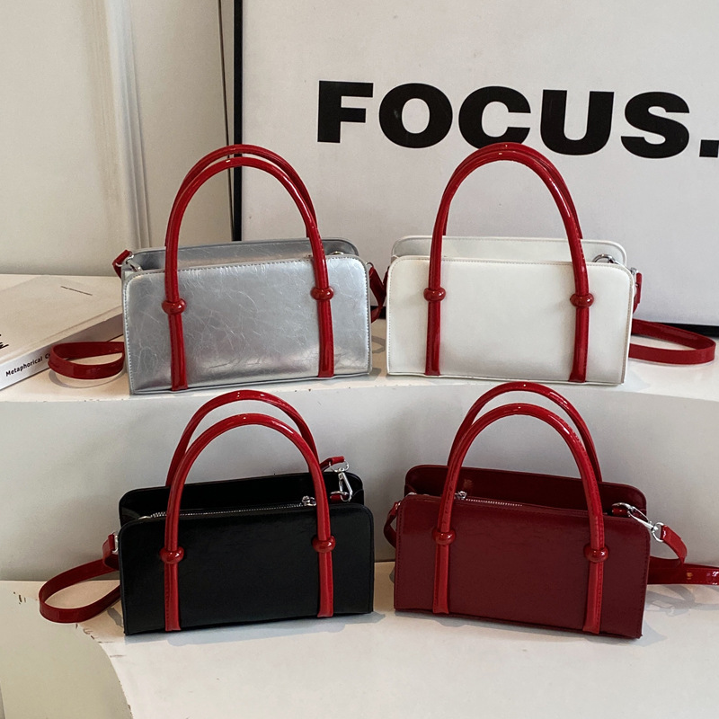 2025S Designer Women S Bag Boston Contrasting Color Handbag New Fashionable Versatile Pillow Trendy And Flowing Single Shoulder Diagonal Cross Bag