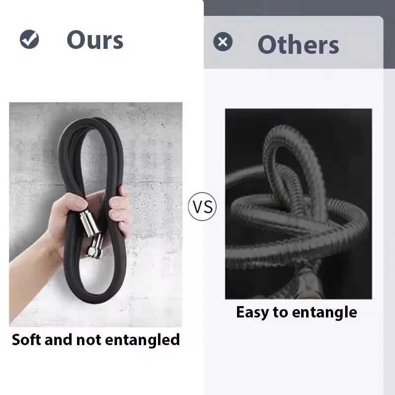 Upgraded Bathro Silicone Shower Tube Bend Arbitrarily Hose Explosion Proof Anti Winding Shower Hose High Toughness Design Y251107