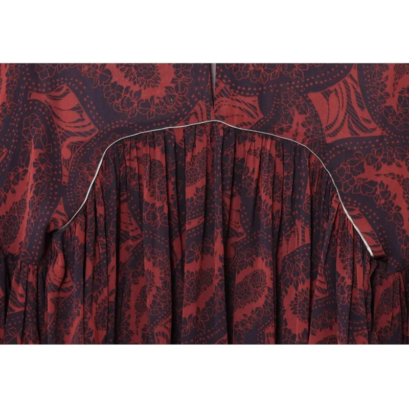 HipTeam Womens Printed Shirt Spring Casual Lace up Long Sleeve Folded and 250407