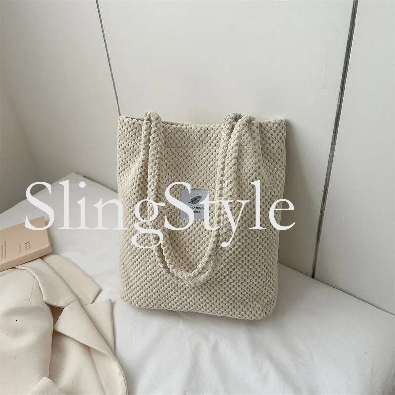 2023 Arts Shoulder For Women New Canvas Bucket Handbags Corduroy Fashion Casual Solid Color Famous Brand Bags