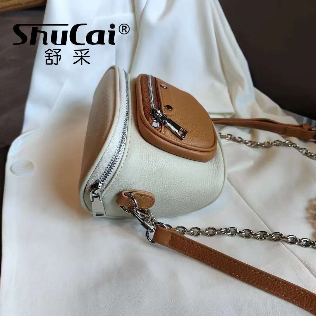 Genuine Leather New Chest Fashion Leather Single Shoulder Crossbody Chain Small Waist Bag