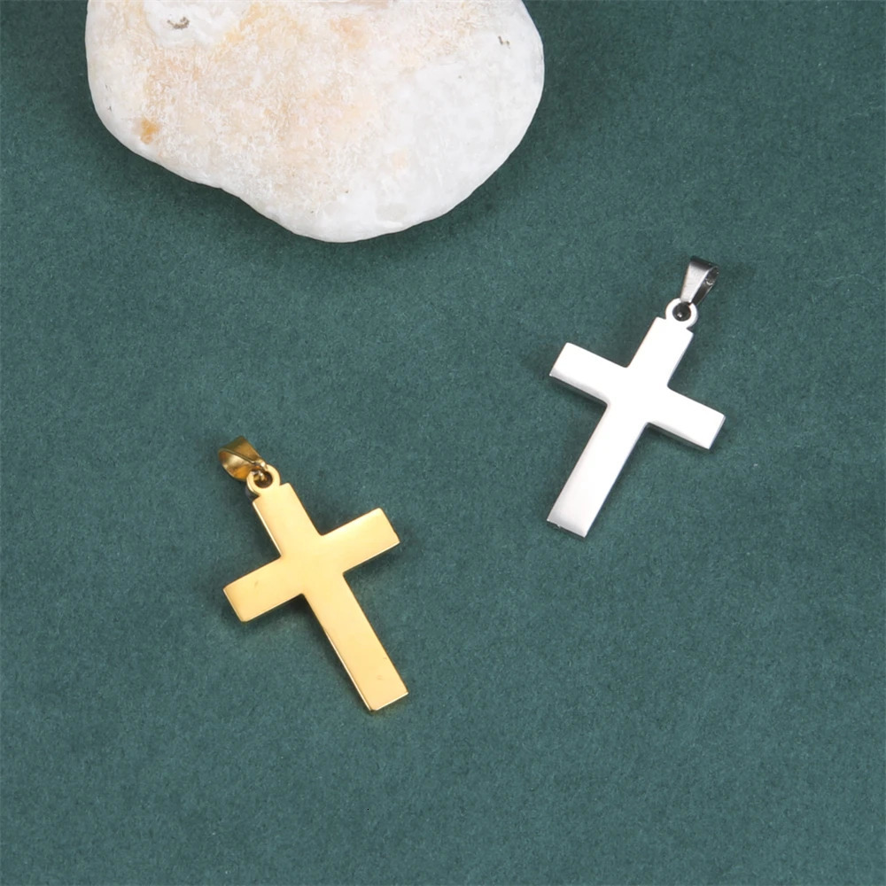 Wholesale 316 stainless steel cross pendant bulk accessories charming cool boys and girls punk hiphop jewelry DIY making gifts 250325