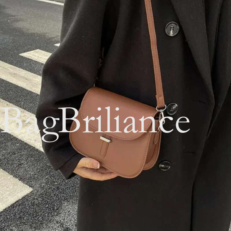 Fashion Women Crossbody Saddle Bag PU Leather Small Handbags Purses Retro Semicircle Designer Messenger Bags Female Clutch Tote