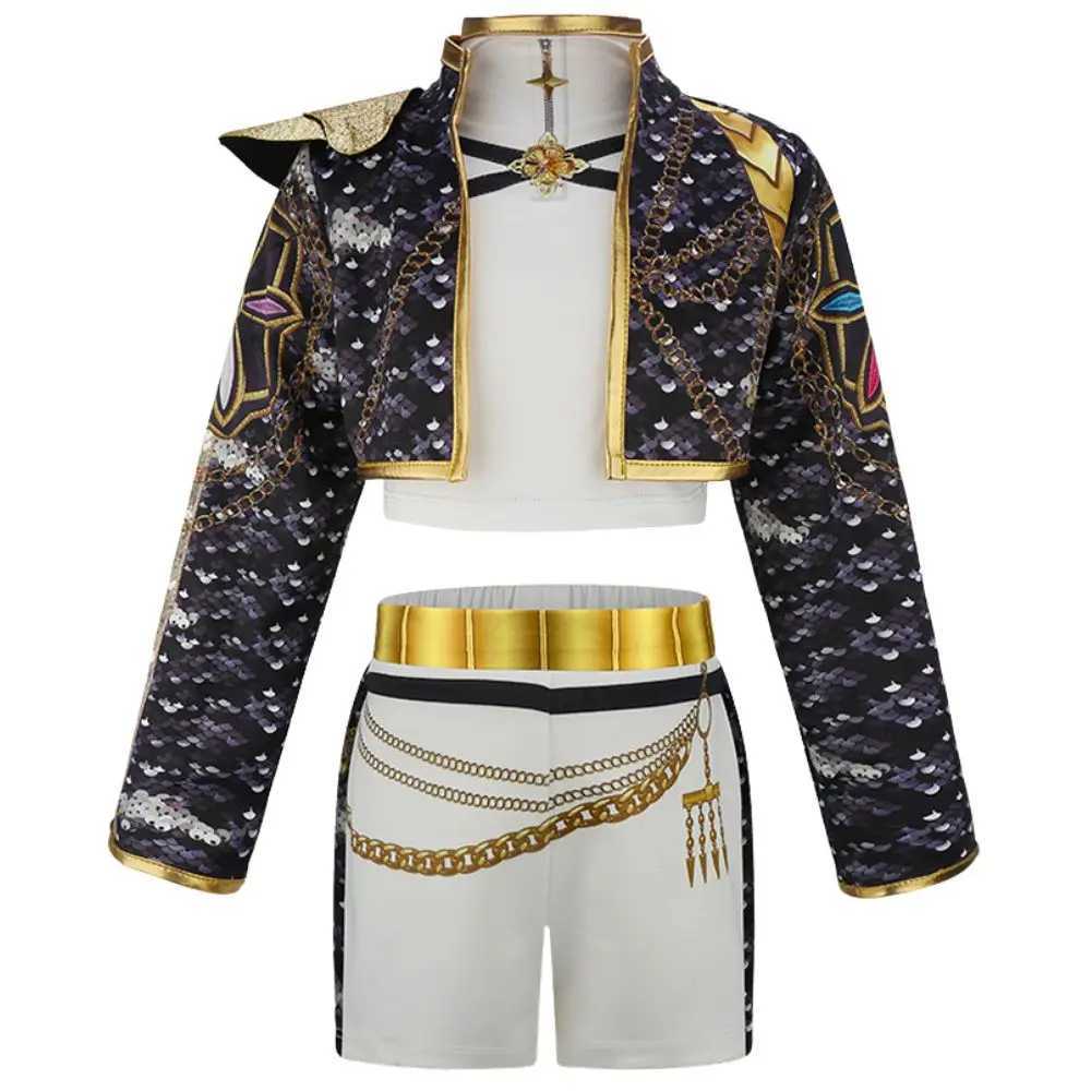 Kids Girls Kpop Demon Hunters Rumi Zoey Mira Cosplay Costume For Child Clothing Roleplay Outfits Fantasy Halloween Carnival Suit W251107