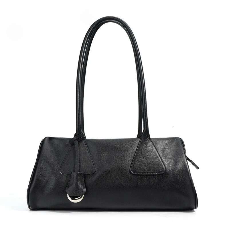 Genuine Leather Women Shoulder Armpit Vintage Brown Baguette Designer Brand Ladies Handheld Black Bowg Bag