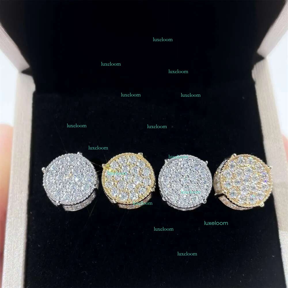 Ready To Ship 10K Gold VVS Moissanite Dia Hip Hop Earrings Studs Men
