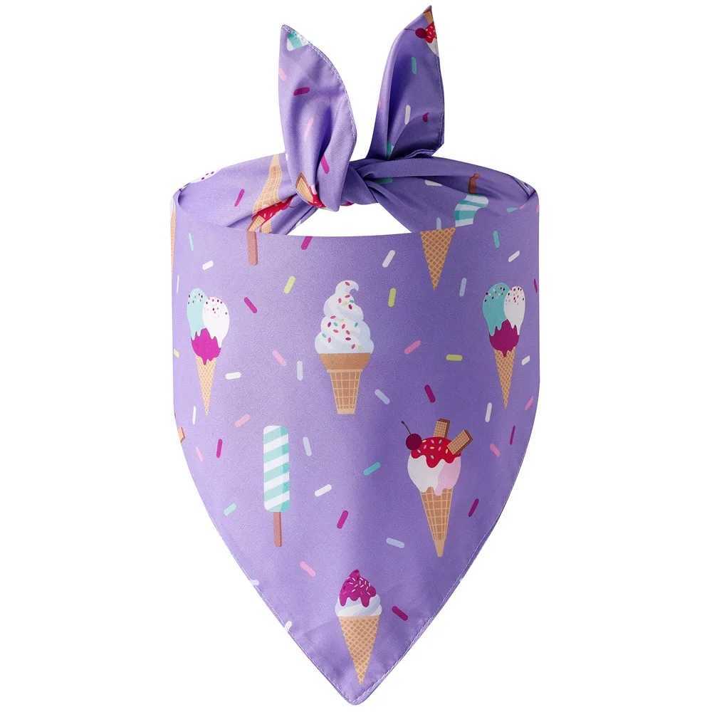 High Quality Sucado Dog Bandana Cute Fruit Printed Summer Soft Triangle Scarf Hoodie Durable Pet Kerchiefs Ice Cream Rabbit Watermelon Bandanas T25040