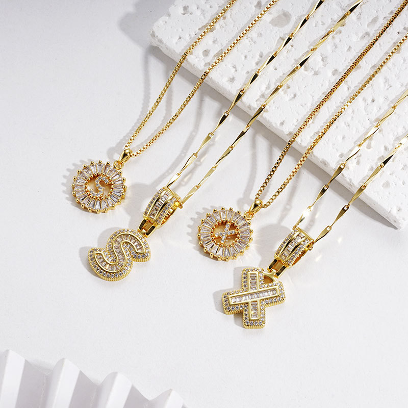 Y2K designer necklace for jewelry woman necklace designer for women Full-drill rock candy 26-letter pendant necklace designer jewlery for men moissani