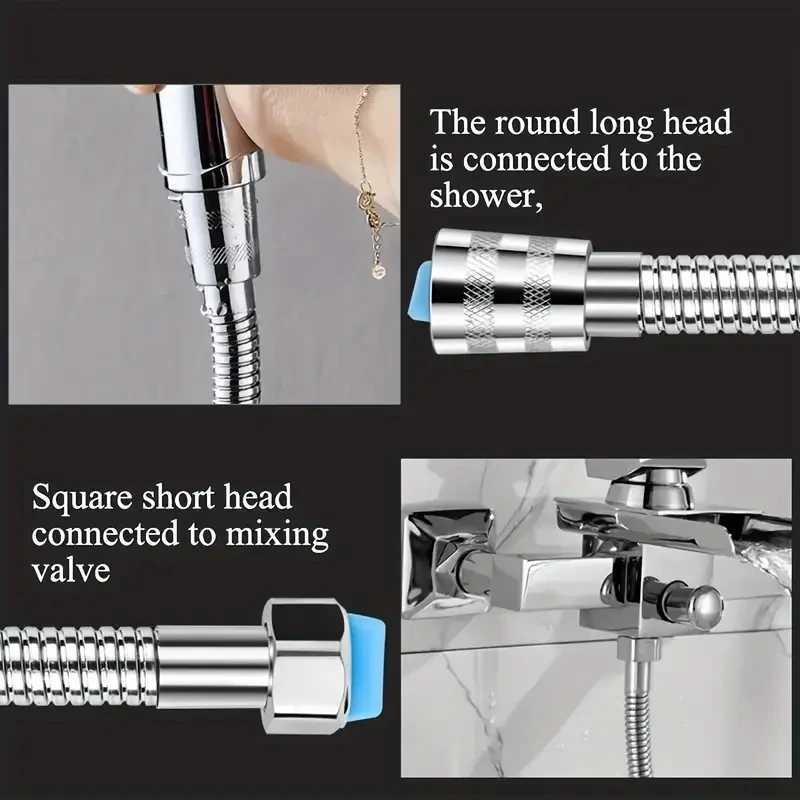 ible Stainless Steel Plumbing Hose Shower Tube ible Bathro Pipe 1-15m Bath Accessories Y251107