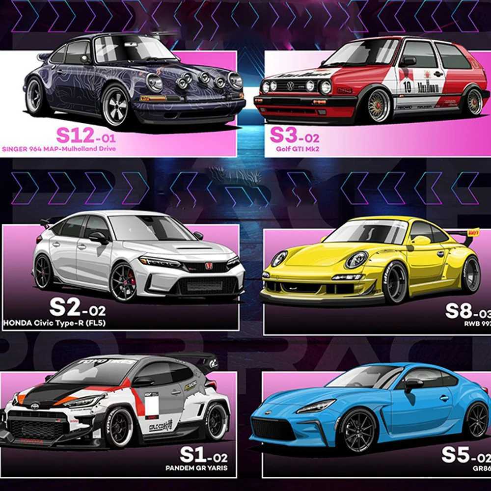 Xcartoys PopRace 1/64 Model Car ClassicGTi Mk2997Stagea R34Singer 964 Diecast Vehicle Toy Collection Gifts for AdultsXJ250407