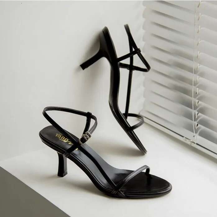 Sandalias Sexy 2023 Anti Season Trend Slim With One Button High Heel Sandals Women Shoe