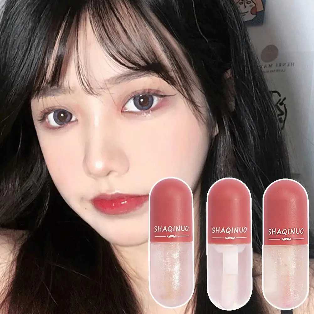 3 pieces of Shuiguang Capsule Lip Honey Kit Mirror Jelly Lip Gloss Moisturizing Lip Shining Colorless Clear Glass lipstick W250407