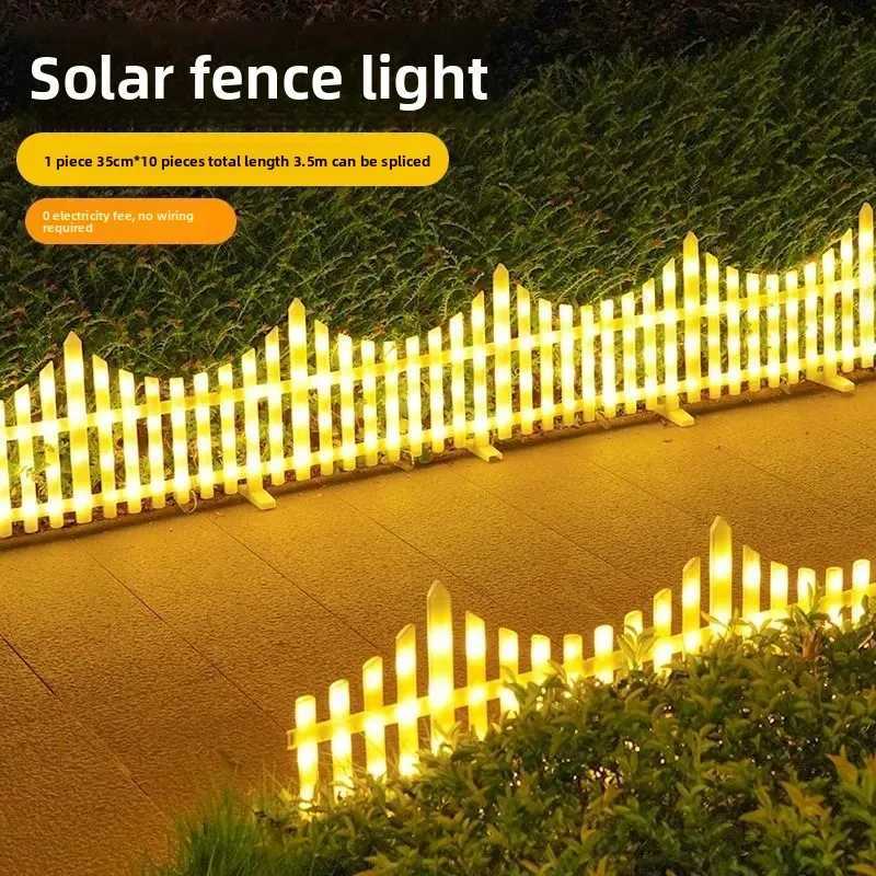 Outdoor Solar Fence Light Waterproof Fence Light Park Lawn Holiday Decorative Lights Christmas Atmosphere Lights W251107