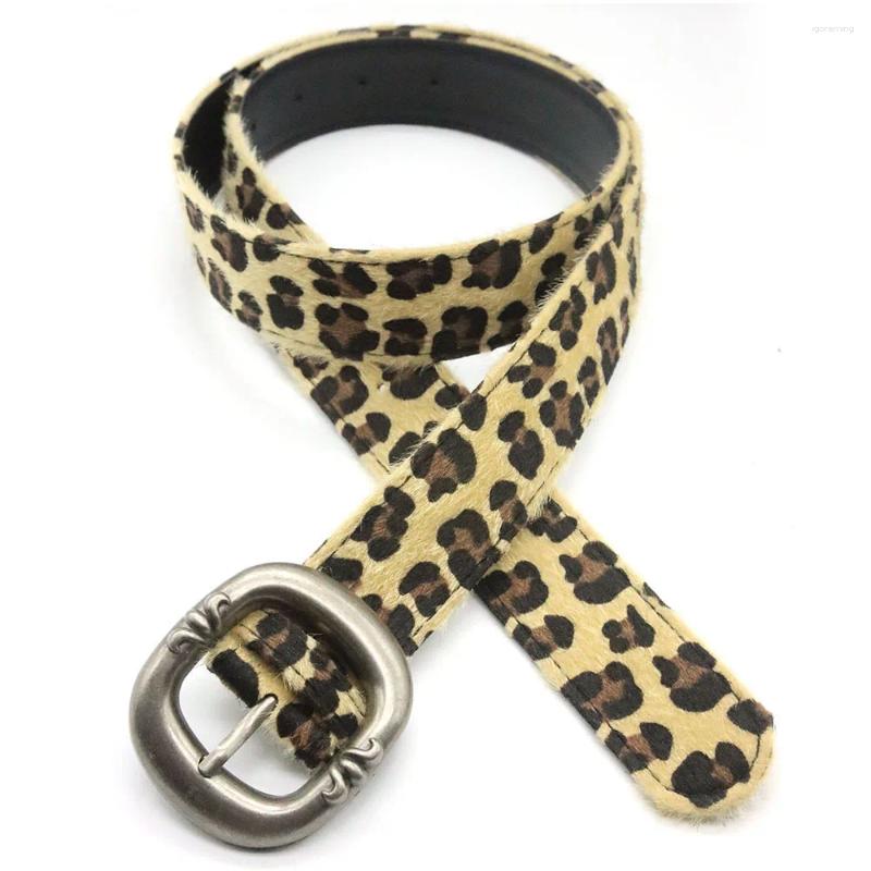 Belts Women's Cheetah Belt Y2k Leopard Snake Zebra Pattern Snakeskin Cos Skin Cricle Pin Golden Buckle For Dress Jeans Suits