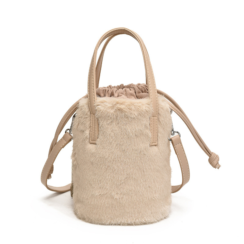 2025S Designer Women S Bag Autumn Winter Bucket For Women New Japanese And Korean Imitation Mink Fur Style Plush Handbag Niche Single Shoulder Crossbo