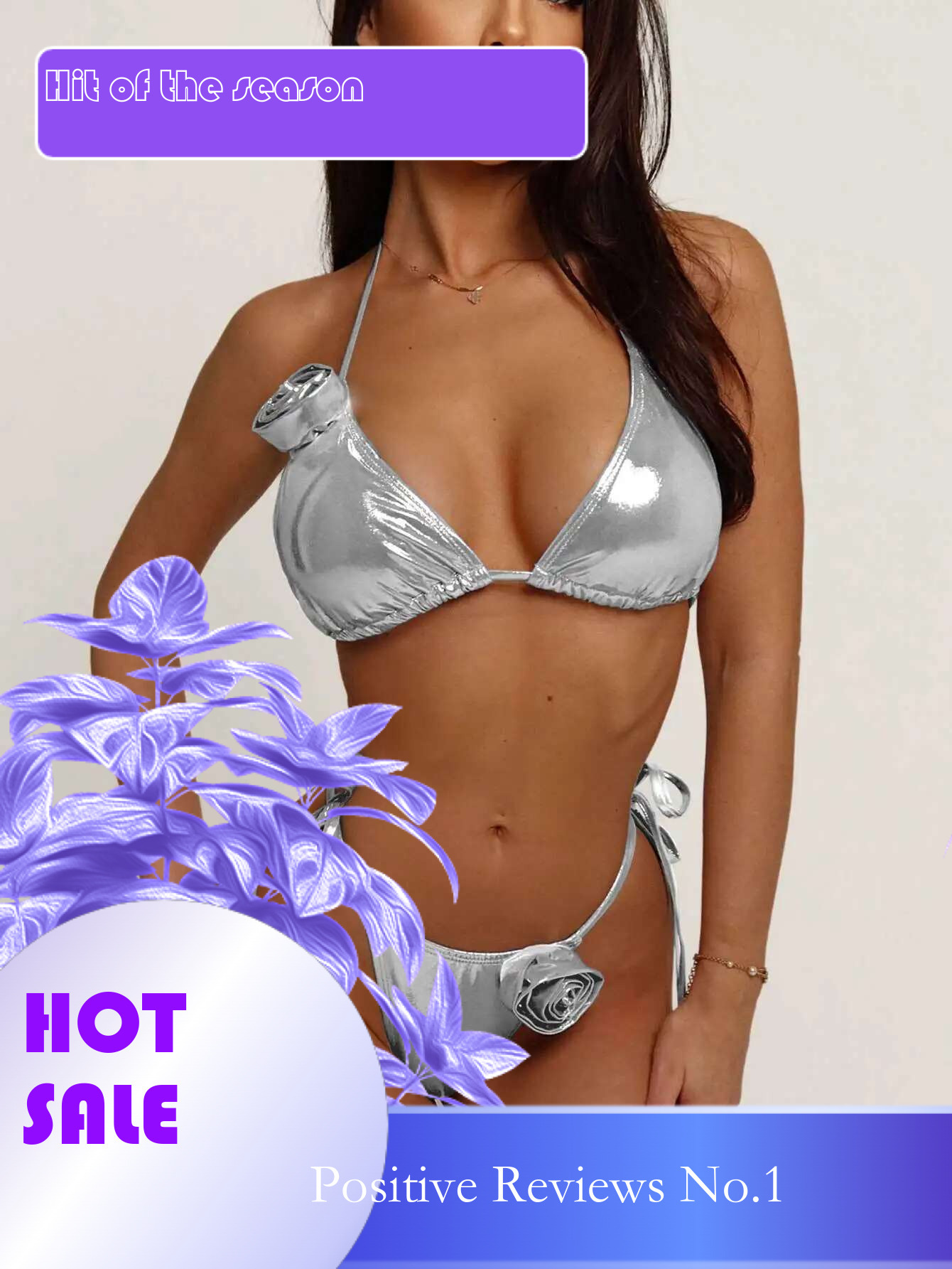Dongdumaoyi Sexy Micro Bikini Women Swimwear Silver D Floral Designer Push Up Swimsuit Brazilian PU Leather Bathing Suit Thong Bikinis