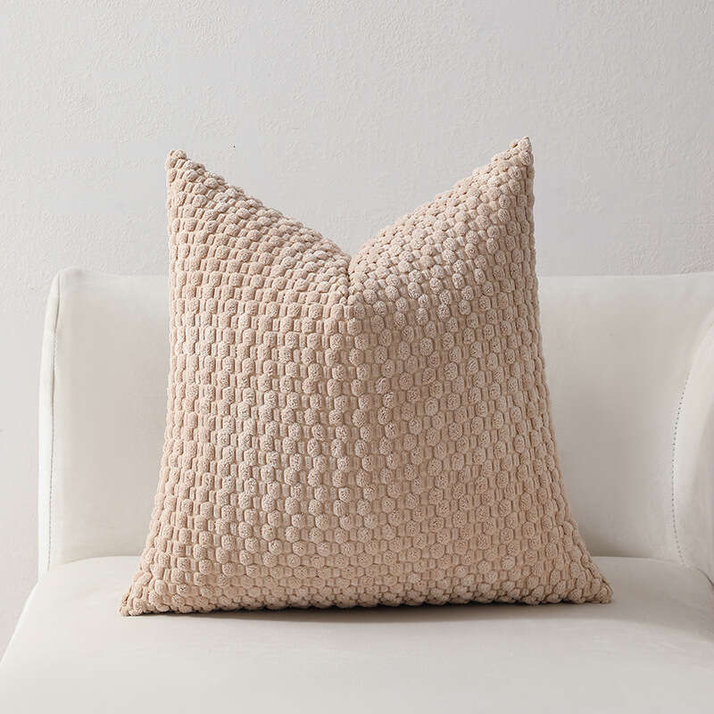 Cross-Border Corduroy 3D Bubble Grain Cushion for Home Living Room Sofa Backrest Pillow Cover