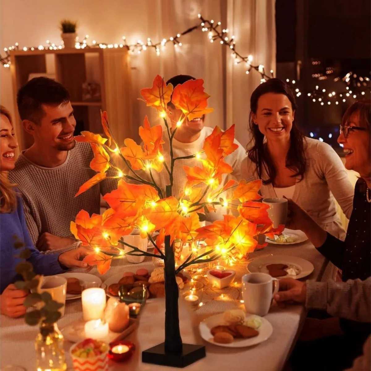 1pc 24 LED Artificial Black Birch Tree Light DIY Branches Table Lamp For Fall Gifts Home Bedroom Holiday Party Halloween Decor W251107