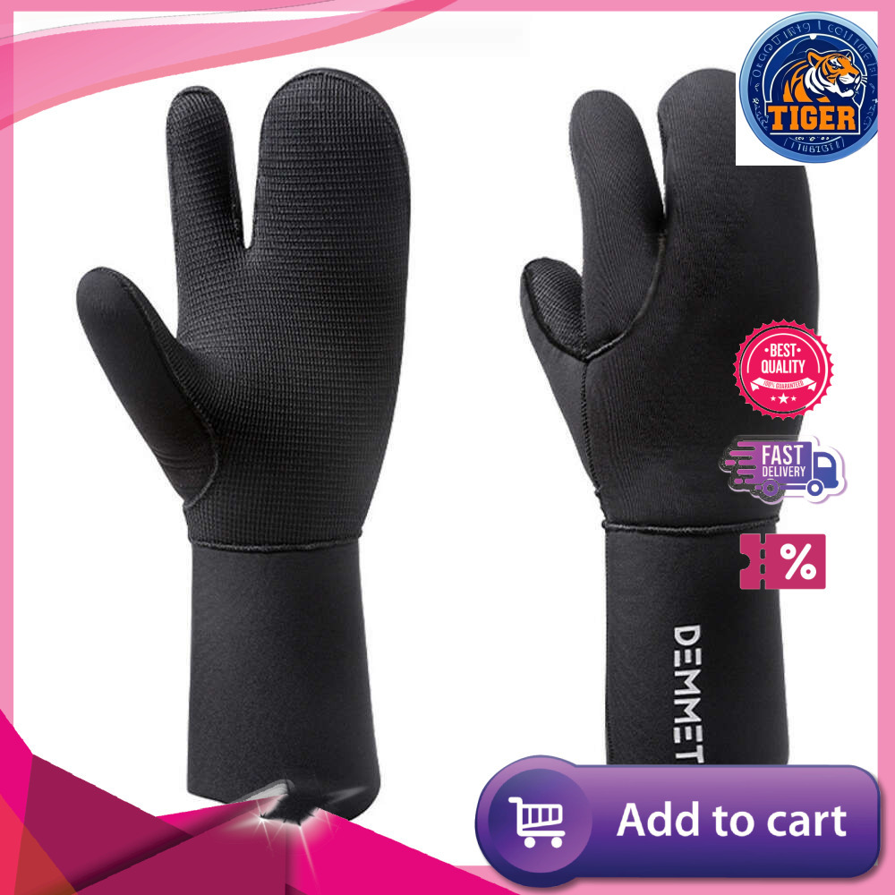 Ddmytiger New MM Three Finger Super Elastic Warm Diving Gloves Cold Wear Resistant And Stab Winter Swimming Chloroprene Rubber For Fishing H