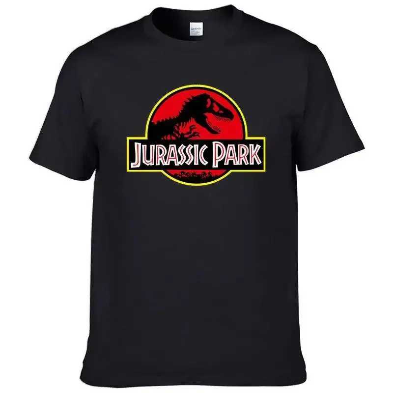 2023 Jurassic Park T-shirt mens 100% pure cotton printed T-shirt casual funny top Jurassic World T-shirt short sleeved cool T-shirt 80045 W250407