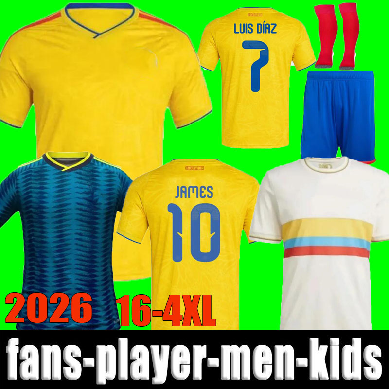 2026 2025 World Cup Colombia Home Centenary soccer jerseys 100-years anniversary 25 26 james LUIS DIAZ L.DIAZ J.LERMA away men kids kit Football Shirts uniform XXXL 4XL