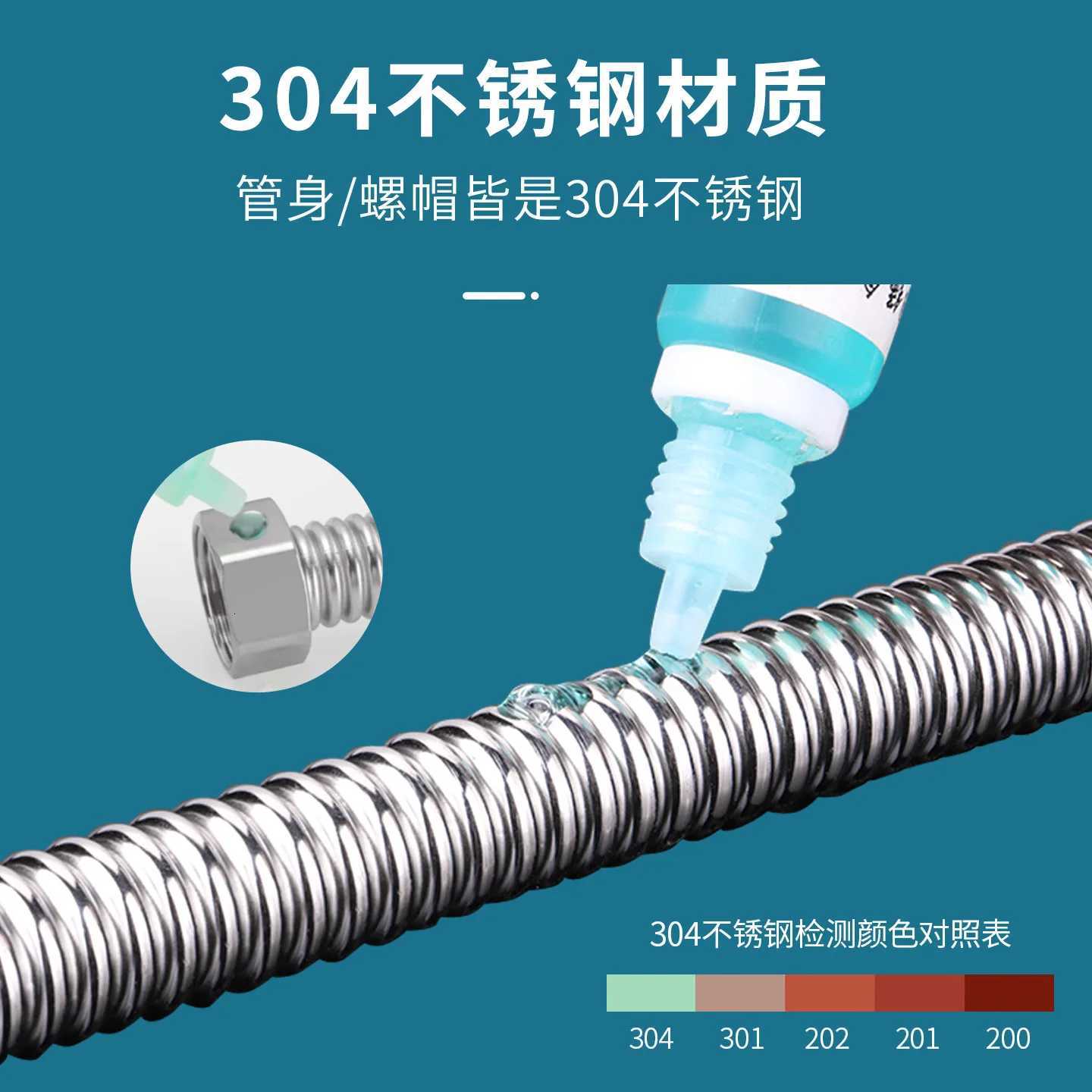 1PC 20/40/60/80/100/150/200cm G1/2 Inch M Fem Connector Cold Hot Water Hose SUS304 Faucet Connection Tube Corrugated Pipe Y251107