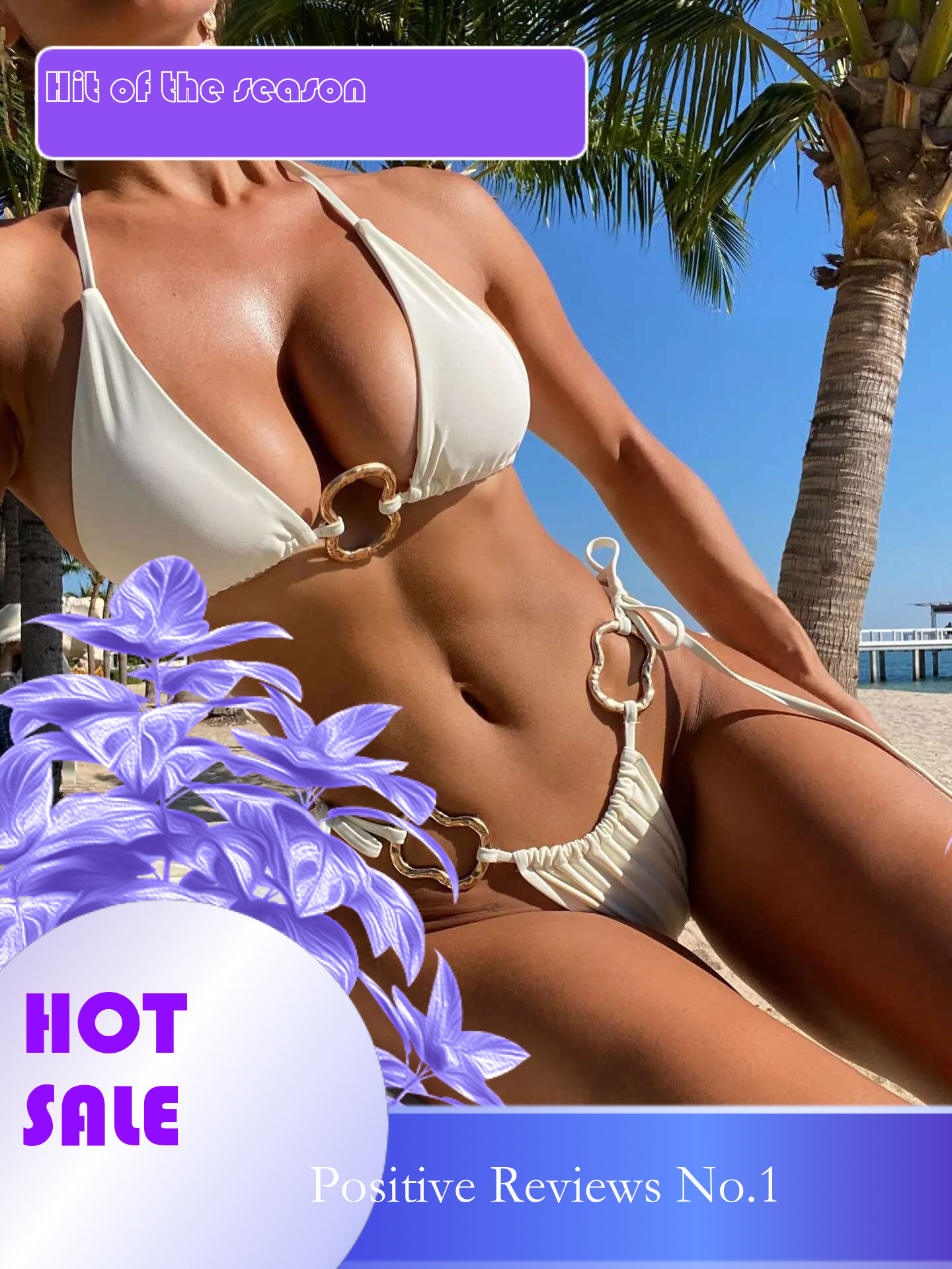 Dongdumaoyi Sexy White Coffee Bikinis Sets Women Metal Ornament Push Up Thong Swimsuit Brazilian Beach Bathing Suit Micro Swimwear
