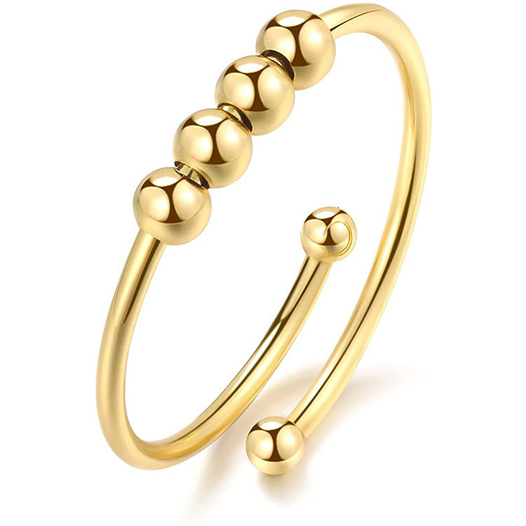 Micro ball rotator titanium steel single coil spiral free rotation anti pressure anxiety ring