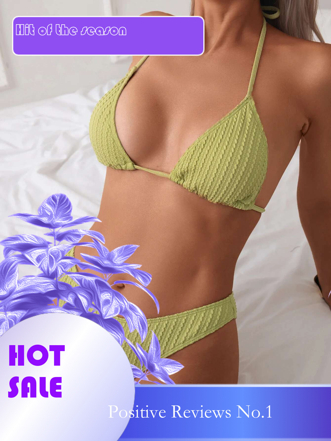 Dongdumaoyi Sexy Green Bikini Women Halter Pleate Push Up Bra High Waist Swimsuit Summer Beach Bathing Suit Two Piece Swimwear Biquini