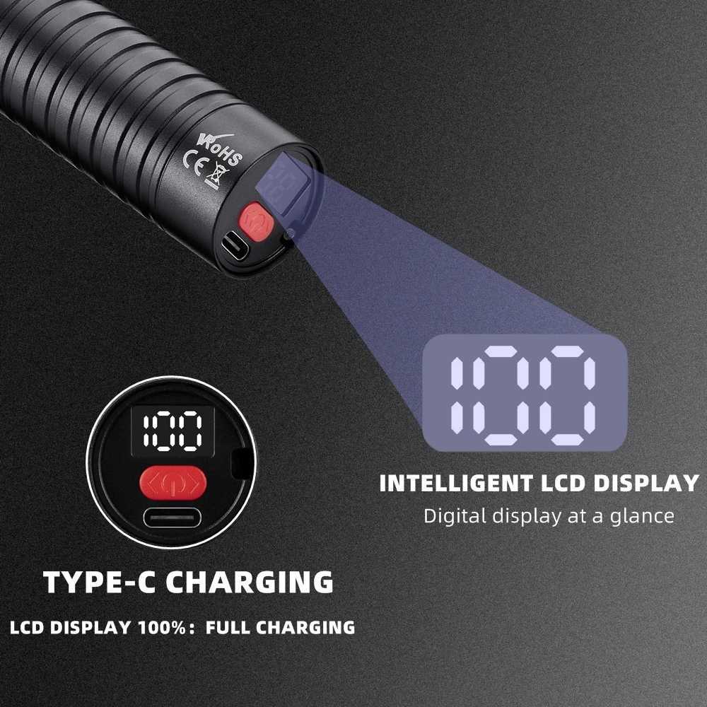 LCD 395nm/365nm UV High light Flashlight USB Rechargeable Resin UV Glue Curing Torch Cat tinea urine Stain Marker Ore Money LampW251106